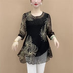 50%OFF【M-4XL】Divatos sifon ing hímzett virágokkal a nők számára 2026