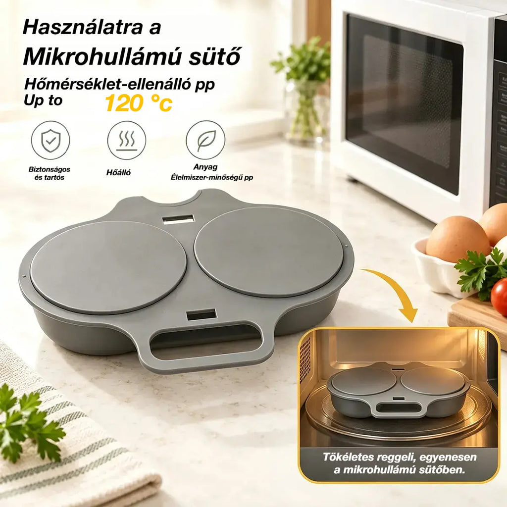🎁2 darab 7900 Ft💥Mikrohullámú tojásfőző: dupla üregű, tapadásmentes és könnyen tisztítható.🏠