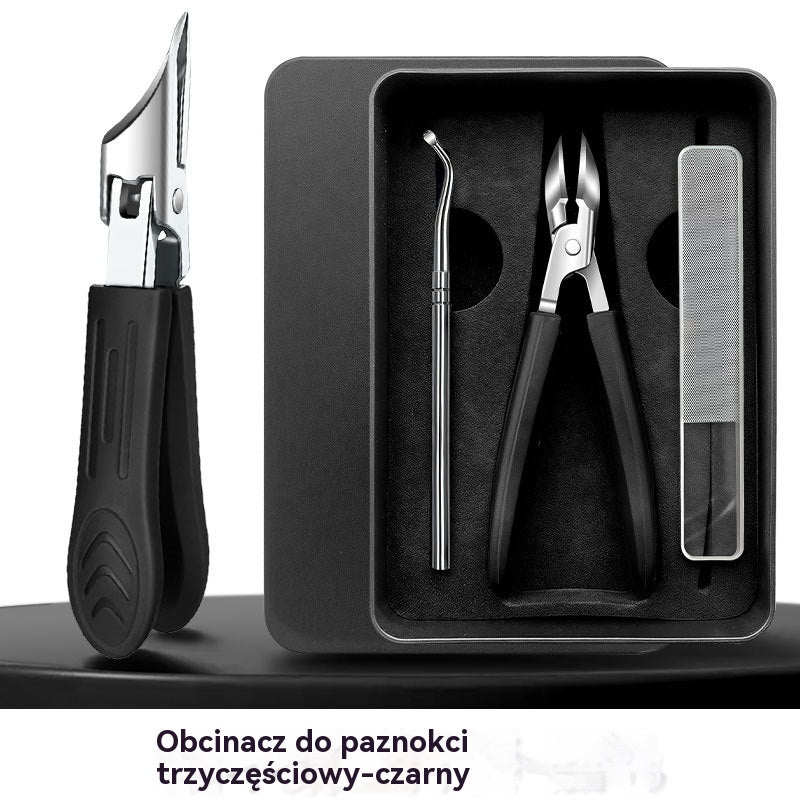 🔥🔥 Obcinacz do paznokci z zabezpieczeniem przed rozpryskiwaniem i krawędzią ściętą pod kątem 25° (zestaw 3 sztuk)