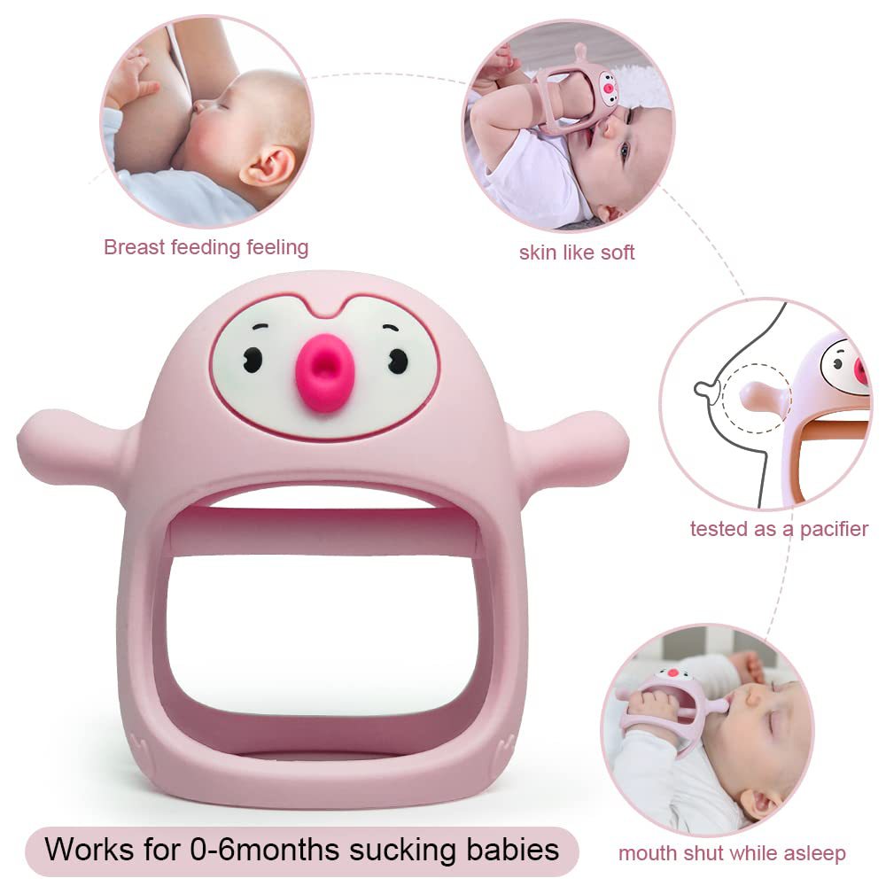 💝【50% popusta】👼Silikonska glodalica za bebe od 0 do 12 mjeseci, 🍼Duda za ruke za dojenje