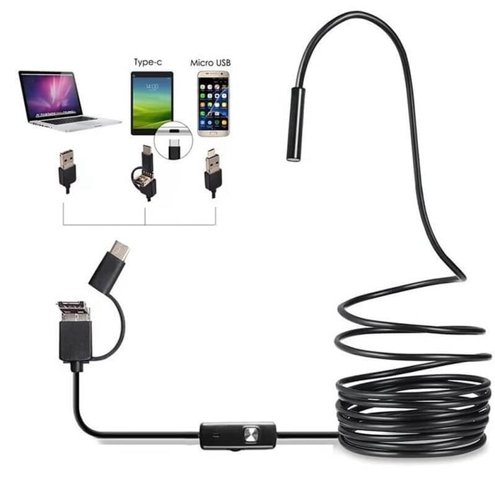 🔥Popust do 50%🔥【USB/Type-C/Android】7 mm endoskopska kamera, industrijski endoskop, opremljen kabelom duljine 5 m
