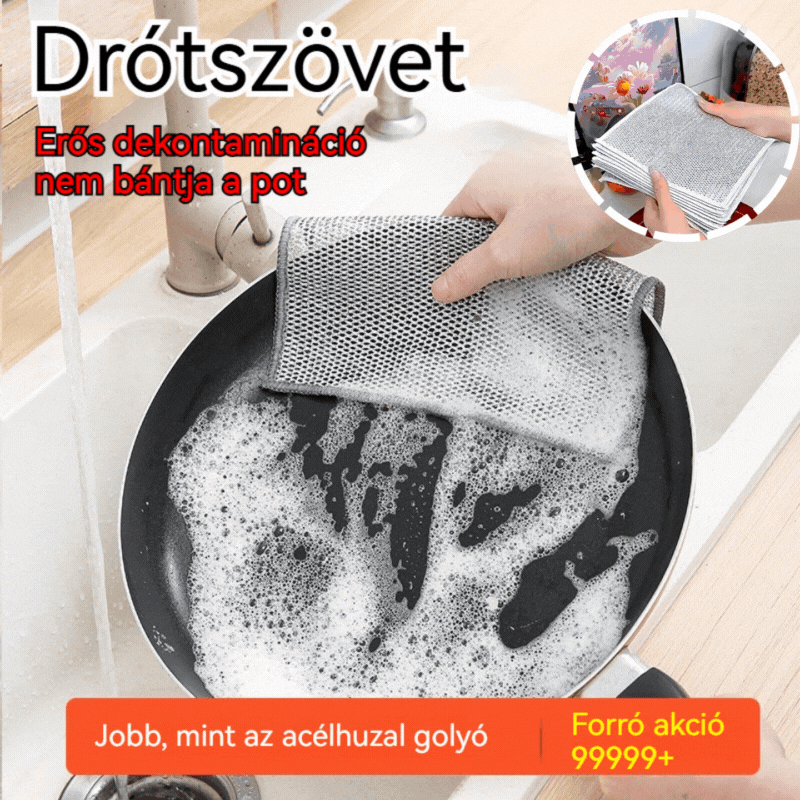 【20 PCS】 Acélgyapotos mosogatószivacs, ami nem tartja meg a koszt és könnyebbé teszi a mosogatást
