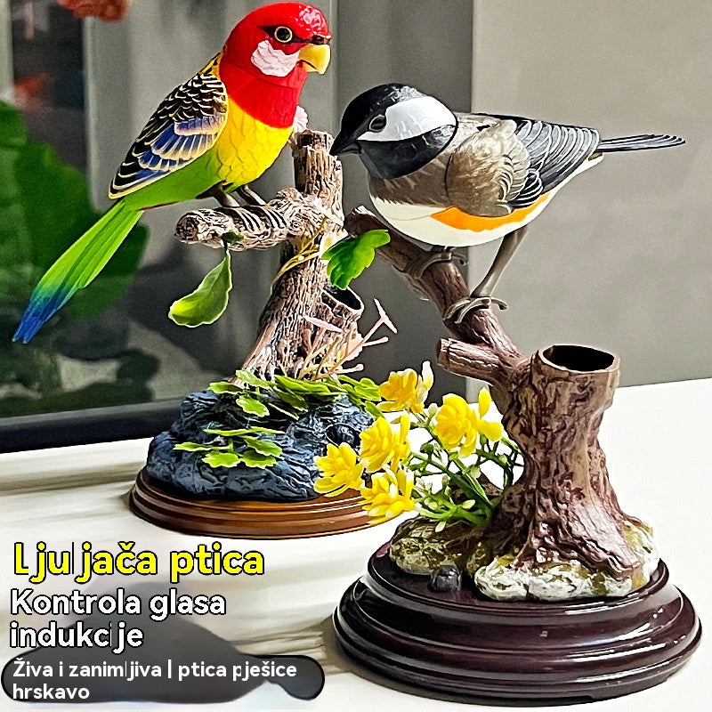 🦜🐦Simulacija s glasovnim upravljanjem, kreativni slatki ukrasi za ptice s glasovnim upravljanjem, ukrasni ukrasi za sobni stol