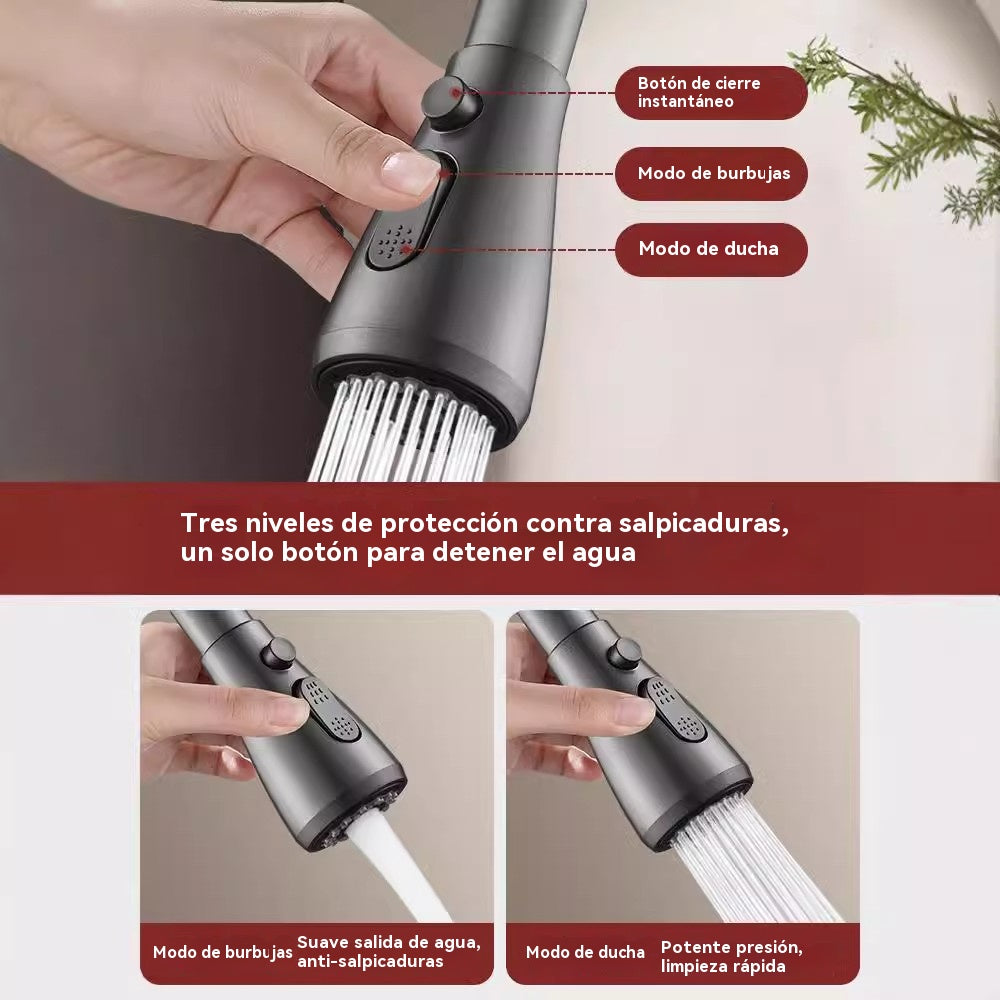 🔥Boquilla de filtro de grifo giratoria universal para cocinas, extensible y giratoria 360°, lo que hace que lavar las verduras sea muy cómodo.