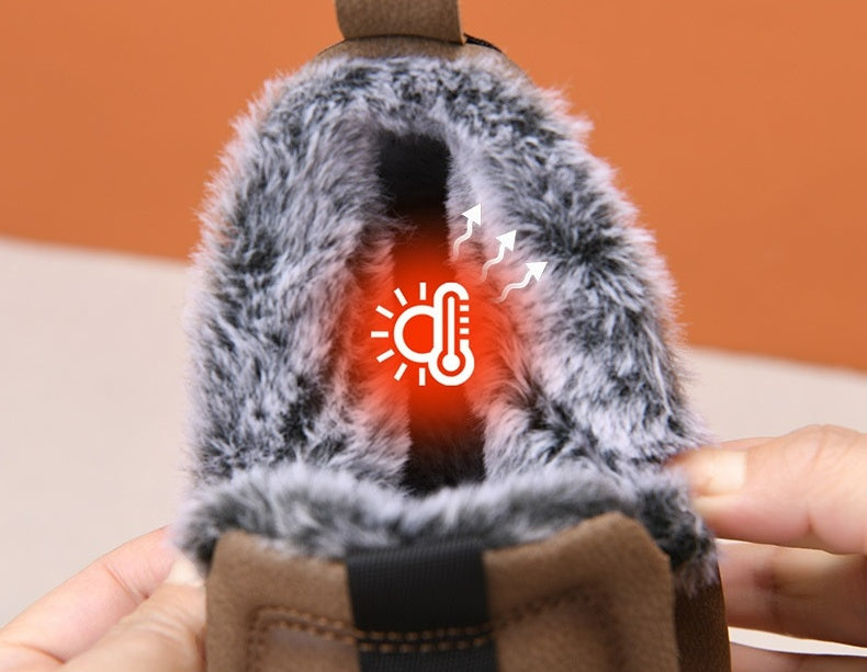 🔥SLEVA 40 % + DOPRAVA ZDARMA🔥 Pánské teplé volnočasové boty s kulatou špičkou, teplé a pohodlné, protiskluzové a odolné