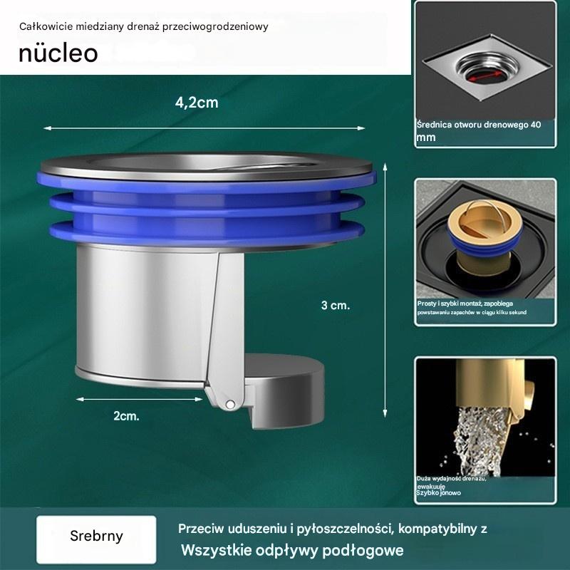 🔥🔥 Uniwersalny mosiężny odpływ podłogowy z rdzeniem pochłaniającym zapachy 🚿✨
