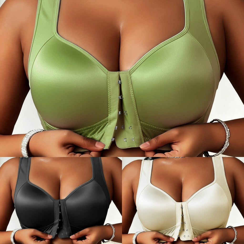 【50% kedvezmény】【3 darabos csomag】【40-100 kg】Női merevítő nélküli, elöl záródós melltartó