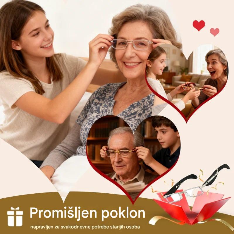 【Prikladno za vid na blizinu】 Sklopive naočale za čitanje s filtrom plavog svjetla i kutijicom