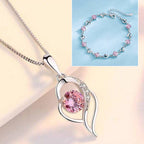 ✨💎【Akcija – Popust do 50%】Set narukvica + ogrlica“Srce oceana”od srebra 925, jednostavan i elegantan