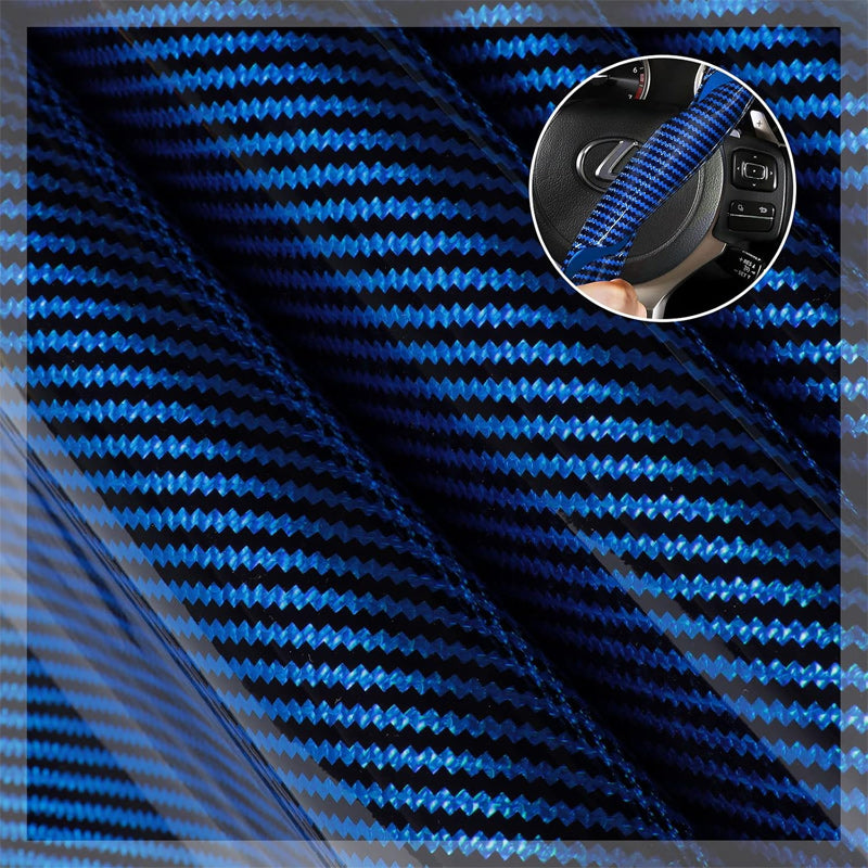 【Venta caliente】【1 juego de 3 piezas】 🔥Funda de volante antideslizante de silicona y fibra de carbono, tipo universal