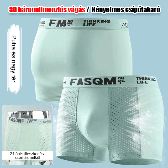 【50% kedvezmény korlátozott ideig】【6 db】Férfi jégselyem lélegző hálós boxeralsó