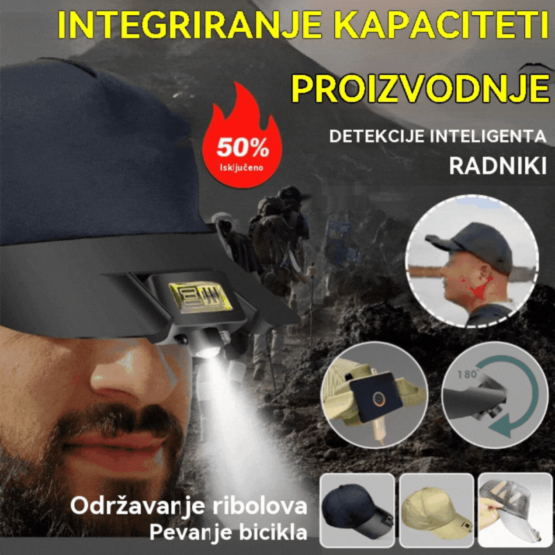🧢🌙🔦🔥【Vroča prodaja – Popust do 50%】Pametna kapa z LED svetlobo, zunanja razsvetljava za nočni ribolov, upravljanje z gestami rok, priročno USB polnjenje, dolga življenjska doba baterije