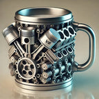 🎁Горещи продажби – Намаление 50%🎁☕ Чаша за кафе от неръждаема стомана Creative Engine V6V8, механичен дизайн