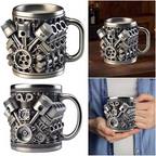 🎁Горещи продажби – Намаление 50%🎁☕ Чаша за кафе от неръждаема стомана Creative Engine V6V8, механичен дизайн