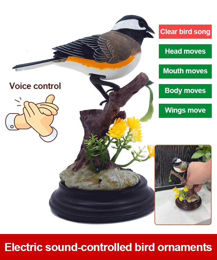 🦜🐦Simulacija s glasovnim upravljanjem, kreativni slatki ukrasi za ptice s glasovnim upravljanjem, ukrasni ukrasi za sobni stol