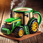 ☕Taza de café con tractor agrícola retro