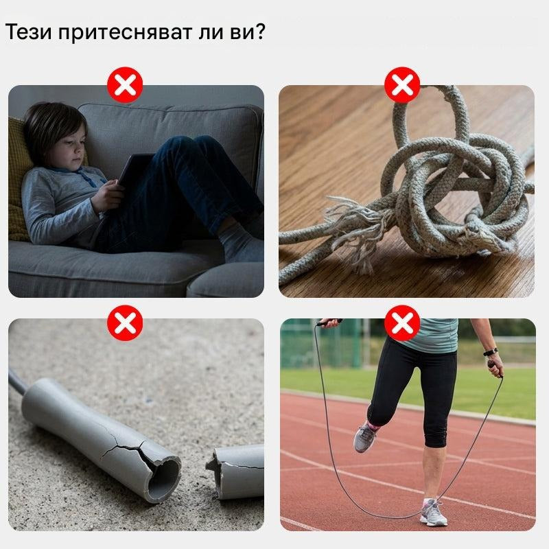 🏃🌈LED светещо въже за скачане три цвята регулируема дължина за деца и възрастни фитнес