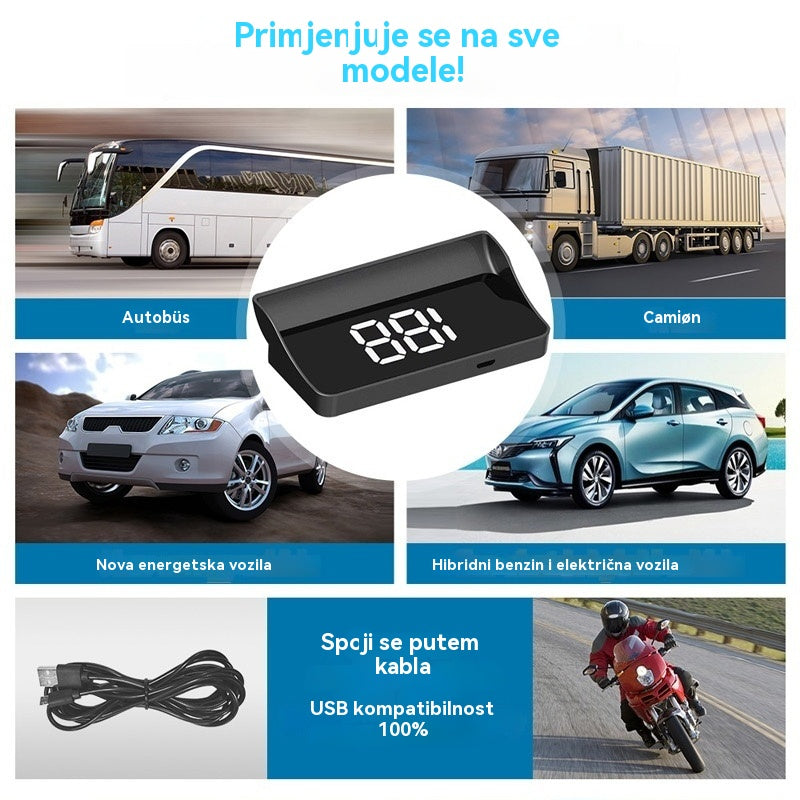 🚗Automobilski HUD zaslon｜HD GPS projekcija｜Brzina u stvarnom vremenu i sigurnija vožnja