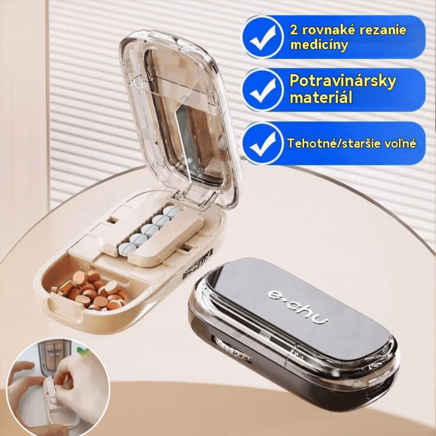 🔥【Kúp jeden, druhý dostaneš zadarmo】👍🌈Prenosná krabička na krájanie tabletiek