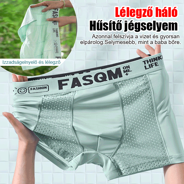 【50% kedvezmény korlátozott ideig】【6 db】Férfi jégselyem lélegző hálós boxeralsó