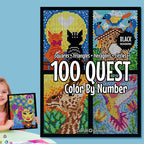 50% DE DESCUENTO🎄🎨Libro para colorear por números 100 QUEST