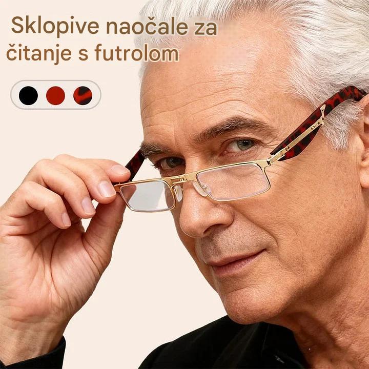 【Prikladno za vid na blizinu】 Sklopive naočale za čitanje s filtrom plavog svjetla i kutijicom
