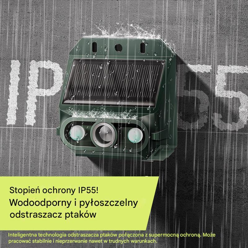 【🔥Kup jeden, a drugi dostaniesz gratis】🔥Odstraszacz ptaków ultradźwiękowy zasilany energią słoneczną do użytku na zewnątrz z migającym światłem podczerwonym, z czerwoną i niebieską diodą LED