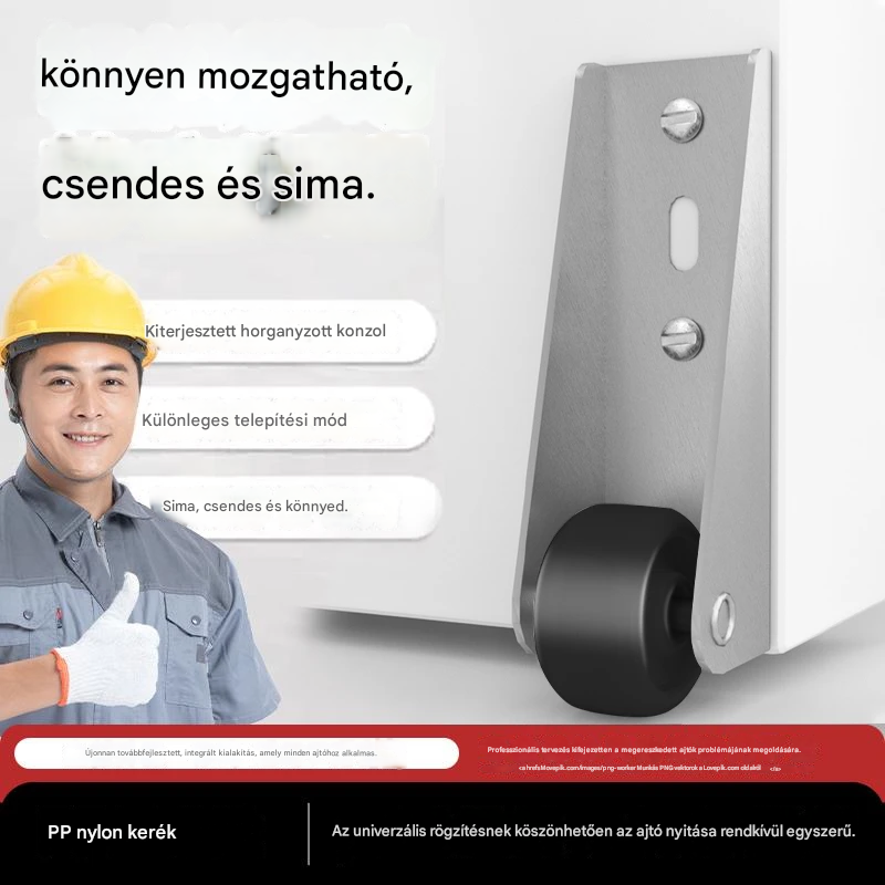 【4 kerék + 16 csavar】🚪 Tolóajtó görgős tartó – halk, állítható és könnyen felszerelhető 🔧