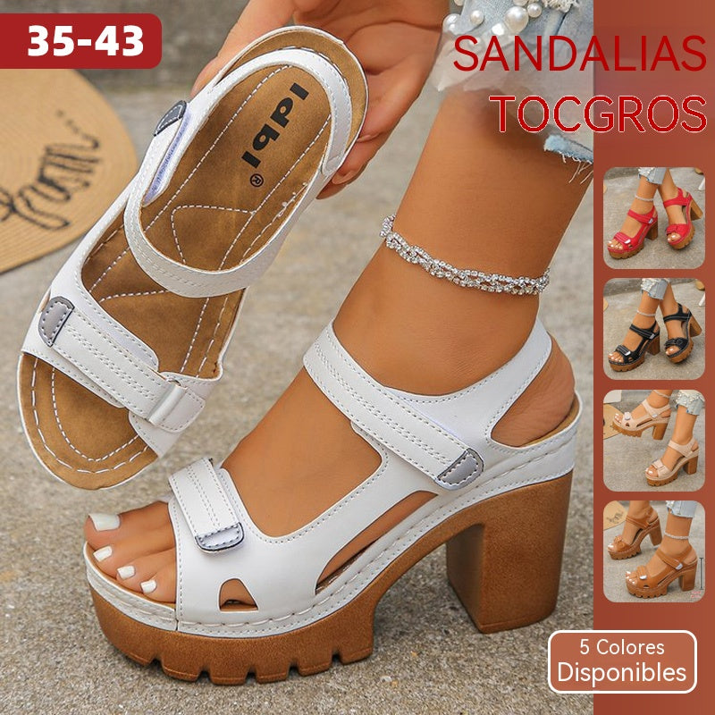 【Korlátozott ideig 50% kedvezmény!】【35-43】Platform szandálok vastag sarkú cipőkkel: Extra magasság, stabilitás és stílus