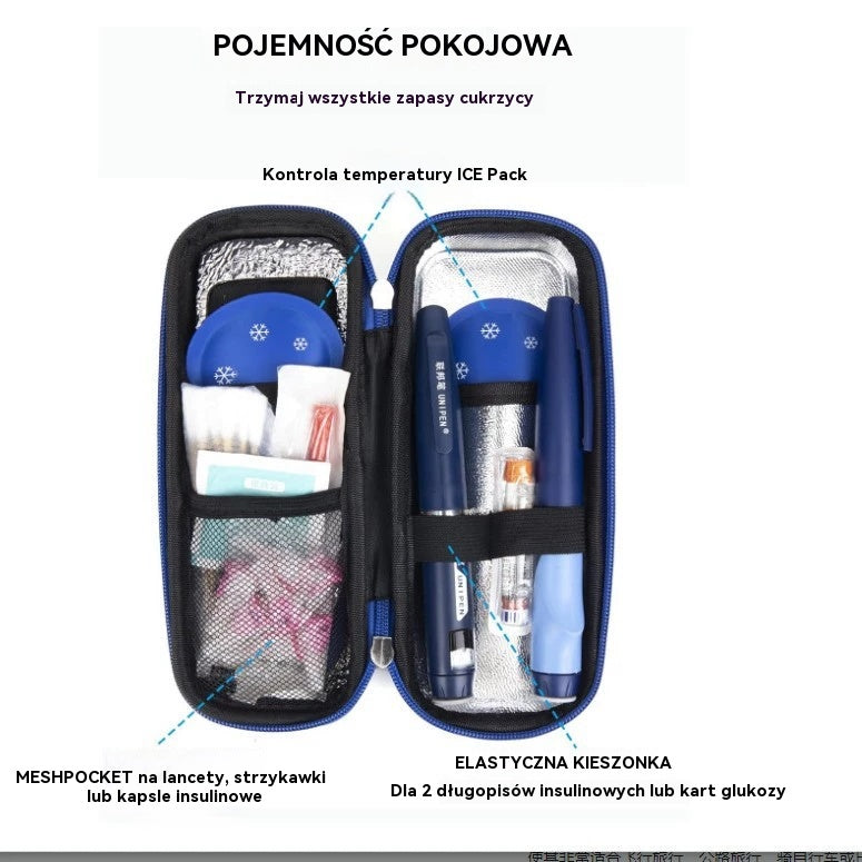 Etui-lodówka podróżna na insulinę z wyświetlaczem temperatury