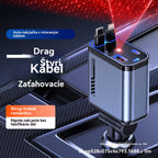 ⚡✨ Ultra-hiter avtomobilski polnilnik: dva izvlečna USB-C vrata s Starlight ambientalno osvetlitvijo in inteligentno varnostno zaščito 🚗💫