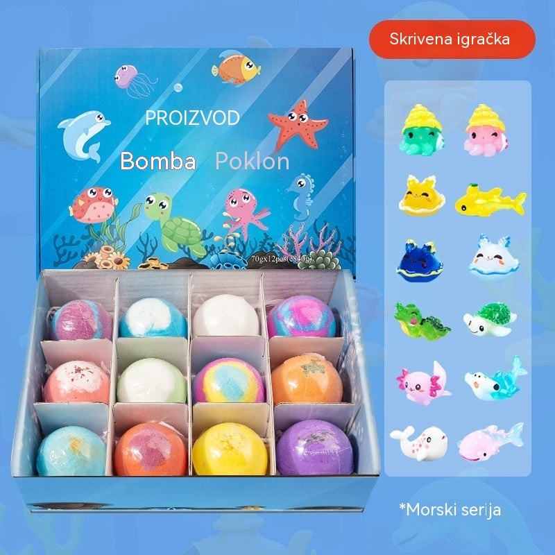 🔥Ograničena ponuda – 40% popusta🔥【12 komada】Set od 12 kuglica soli za kupanje u obliku morskih životinja (60 g svaka) za djecu