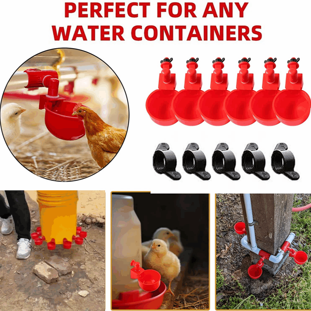 🐔【10 piezas】Bol de agua automático para aves de corral, sin necesidad de alimentación manual