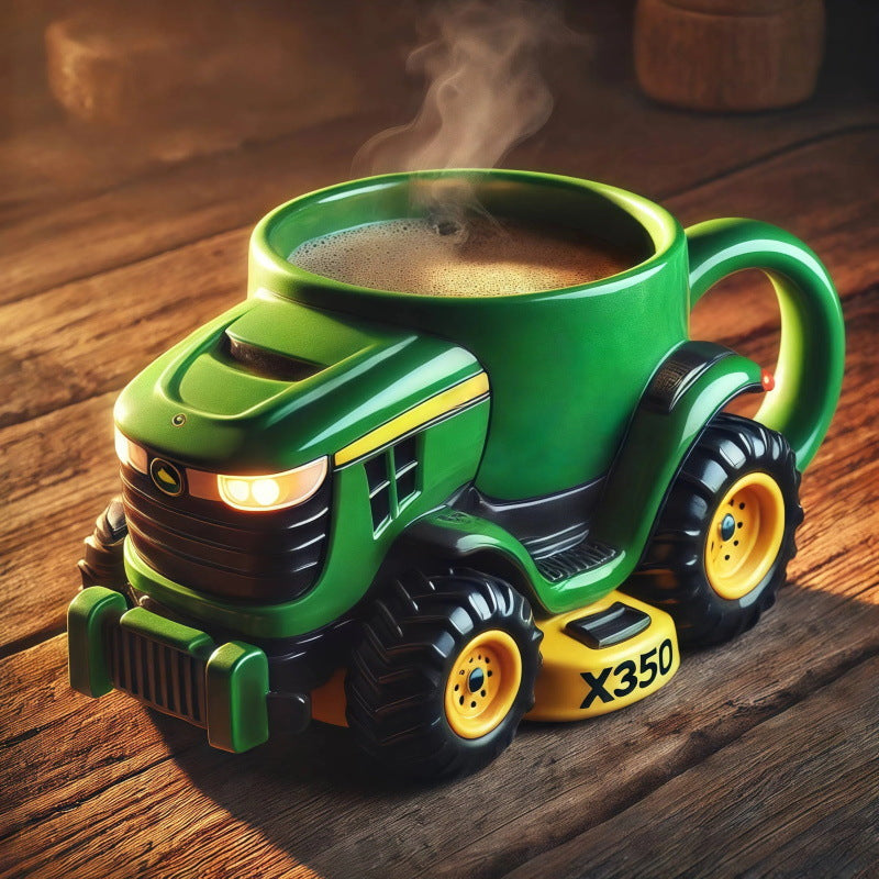 ☕Taza de café con tractor agrícola retro