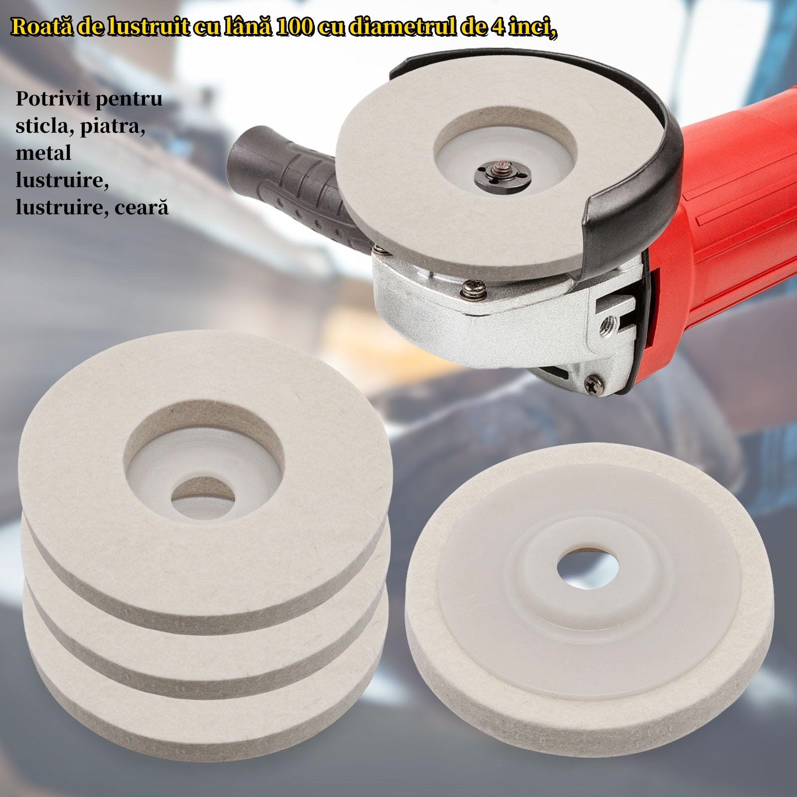 【Akcija – Popust do 50%】🧰👍🏻【5 komada】Vuneni polirni disk, za poliranje do zrcalnog sjaja