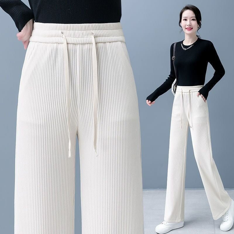 🔥✨【M-3XL】【40-110KG】👖Нови дамски еластични широки панталони, стилни и ежедневни