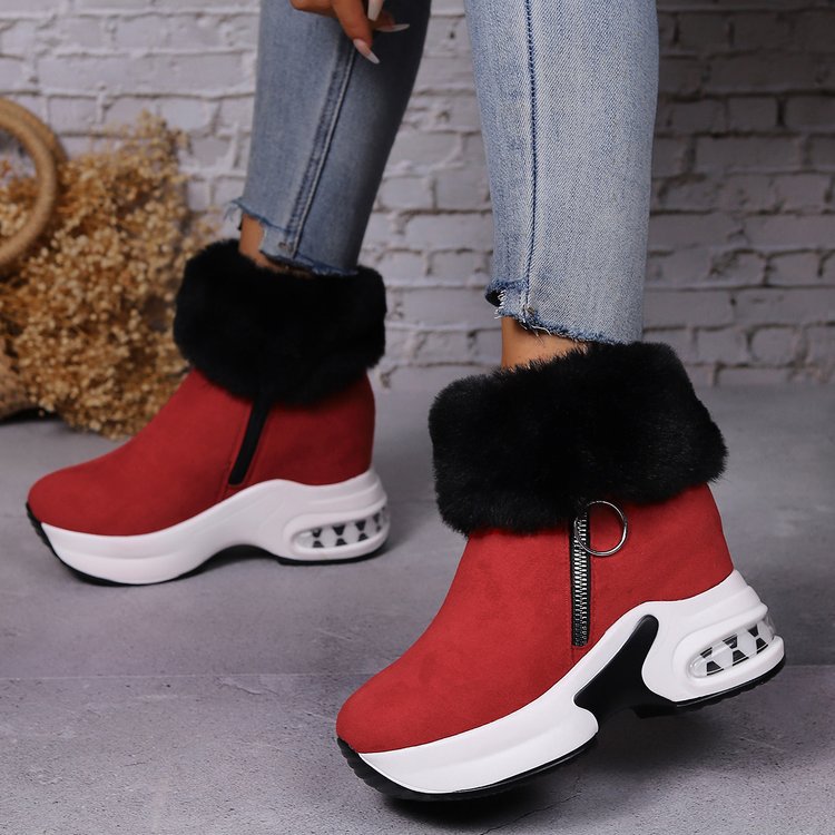 👢【Продаван хит】Зимни дамски ботуши с повдигната подметка и топла подплата