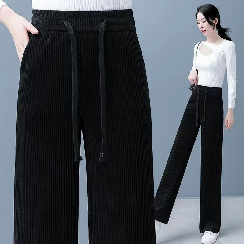 🔥✨【M-3XL】【40-110KG】👖Нови дамски еластични широки панталони, стилни и ежедневни