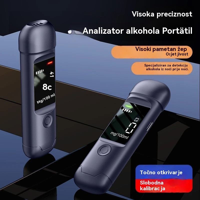 【Kupi 1 i primi 1 gratis】🍷 Prijenosni precizni alkotest – Provjeri razinu alkohola prije vožnje