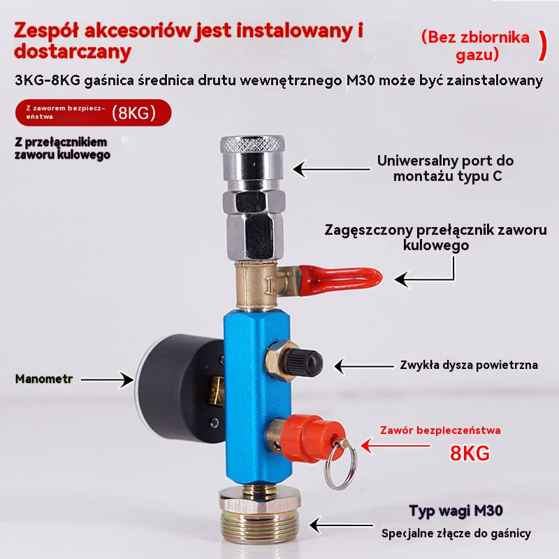 👍👍Przeróbka domowej roboty butli z gaśnicą na butlę z gazem do użytku na dużych wysokościach, butlę z gazem do użytku na kempingu i pikniku, z możliwością ponownego napełniania zaworem gazowym.