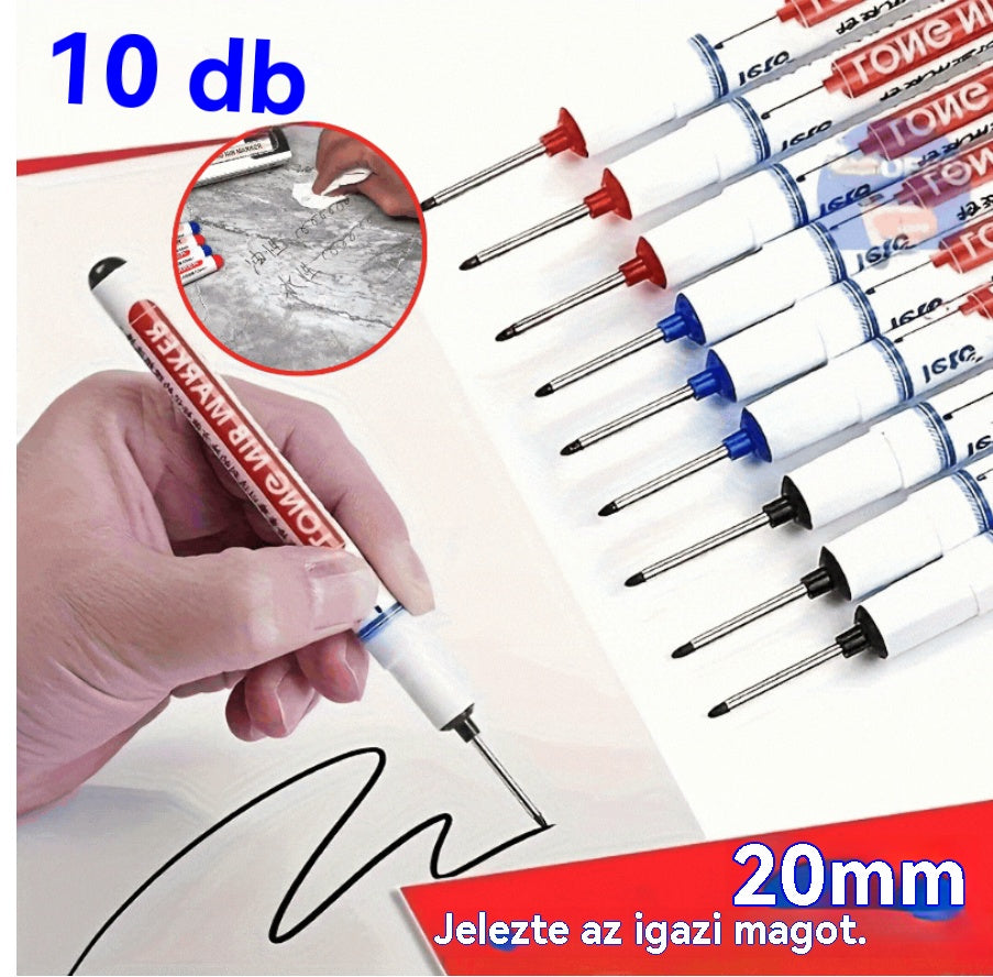 【💥10 darab】👍20mm hosszú hegyjelölő mély furatokhoz, speciális olajbázisú jelölő famegmunkáláshoz, alkalmas kerámiához, fürdőszoba felszereléshez, dekoratív rögzítéshez és fa jelöléshez
