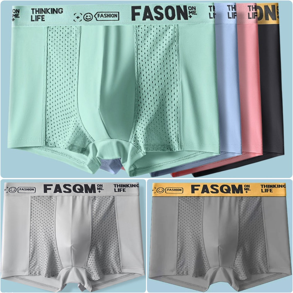 【50% kedvezmény korlátozott ideig】【6 db】Férfi jégselyem lélegző hálós boxeralsó
