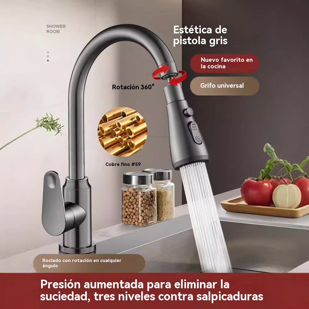 🔥Boquilla de filtro de grifo giratoria universal para cocinas, extensible y giratoria 360°, lo que hace que lavar las verduras sea muy cómodo.