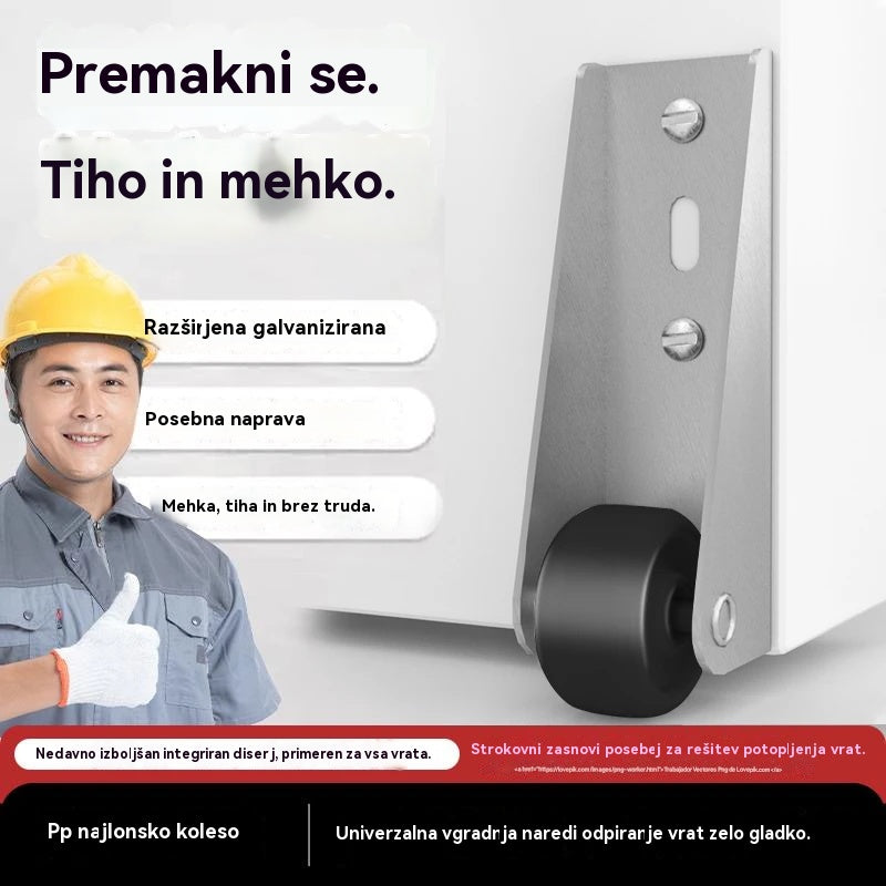 【4 koles + 16 vijakov】🚪 Nosilec za drsna vrata na kolesih – tih, nastavljiv, enostaven za namestitev 🔧