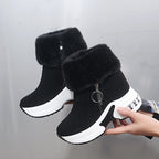 👢【Продаван хит】Зимни дамски ботуши с повдигната подметка и топла подплата