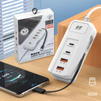 ⚡ USB удължителен кабел и предпазител от пренапрежение  | 4-портов Smart Hub, 30-минутно бързо зареждане и предпазител от пренапрежение | Поддържайте компютъра и екипировката си за пътуване в ред ✨