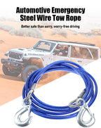 ⛓️🚗Autóvontatókötél, húzókötél, mentőkötél – 4m 3 tonna, 4m 5 tonna, 5m 7 tonna, biztonsági kiegészítők