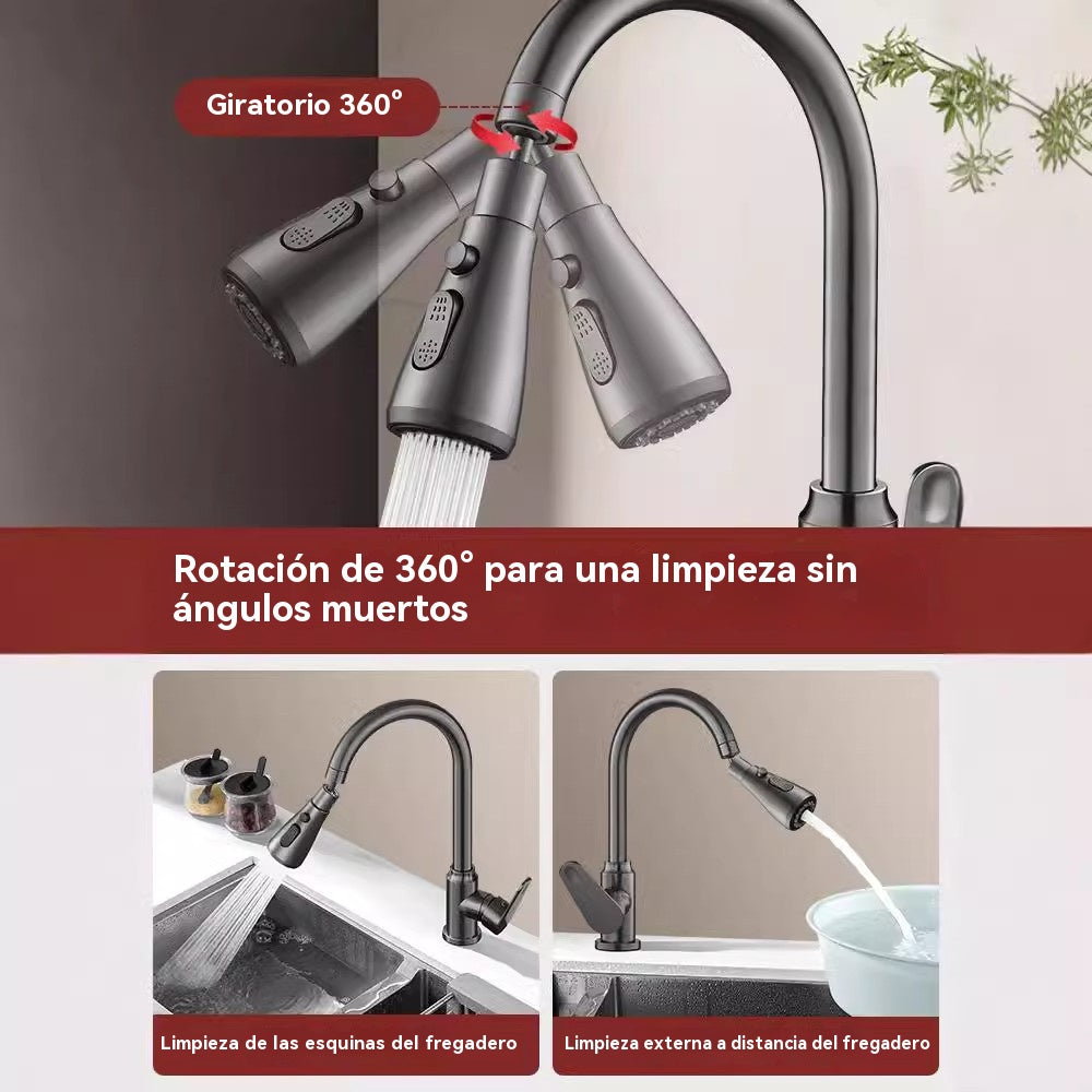🔥Boquilla de filtro de grifo giratoria universal para cocinas, extensible y giratoria 360°, lo que hace que lavar las verduras sea muy cómodo.
