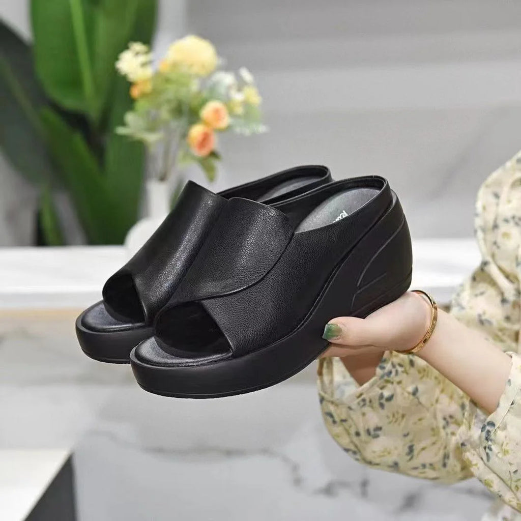 【utolsó nap - 50% kedvezmény】【35-40】 【Sarok 5,5 cm】Puha talpú ékszandál