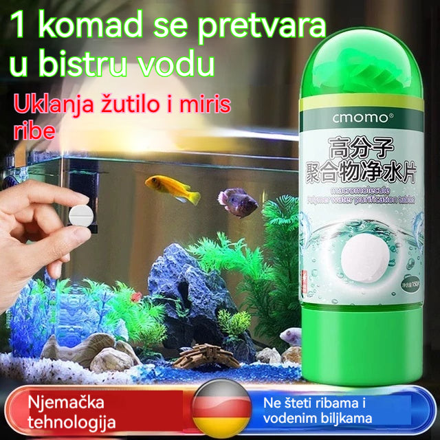 🔥【Kupi 1, dobiješ 1 gratis: 2 bočice, ukupno 300 tableta】💦🐟Tablete za pročišćavanje polimera｜Brzo uklanjaju klor i stabiliziraju vodu｜Izmjena vode za akvarij bez taloženja